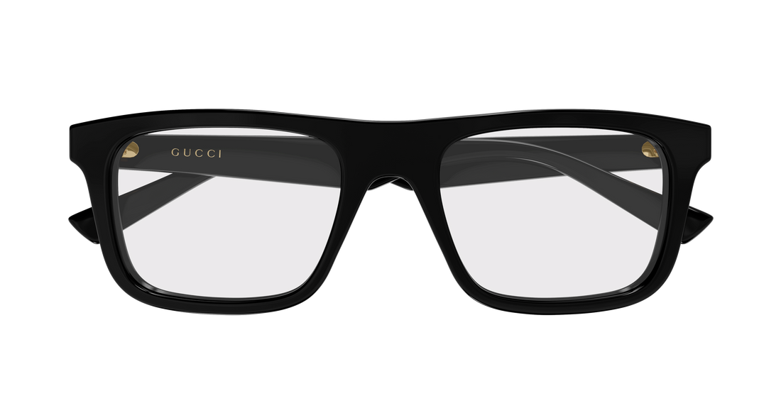 Occhiali da vista gucci gg2184o 001 negro rectangular / squared masculino taglia 52mm - Vista dettagliata