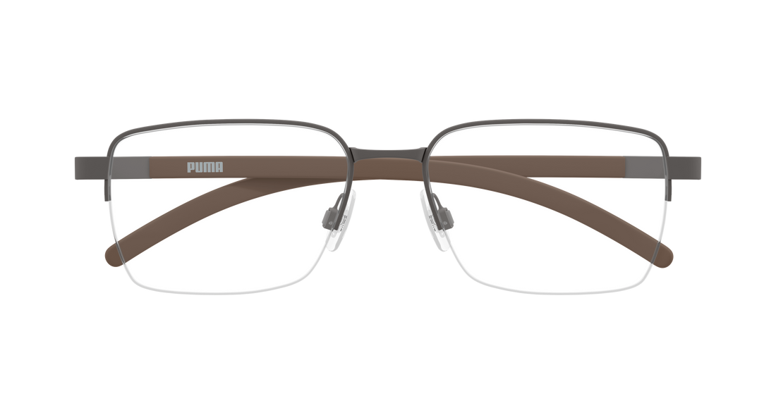 Prescription glasses puma pu0551o 003 plateado rectangular / squared masculino size 55mm - Detailed view