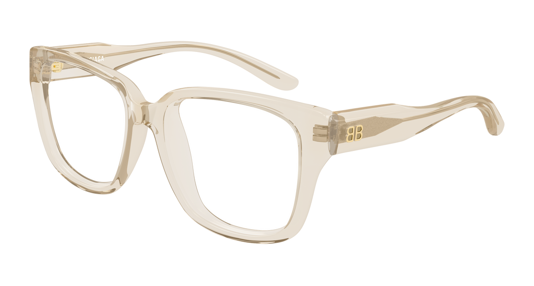 Briller balenciaga bb0513o 003 beige rectangular / squared femenino størrelse 55mm - Hovedvisning