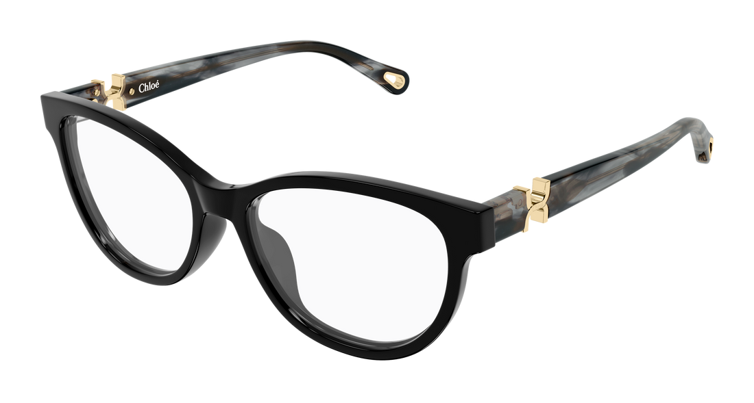 Brillen chloé ch0411ol 001 negro cat eye femenino maat 51mm - Hoofdaanzicht