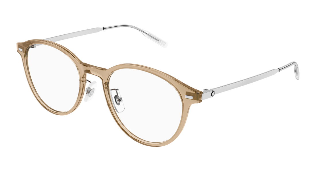 Occhiali da vista montblanc mb0507oa 004 marron round/oval/panthos masculino taglia 52mm - Vista principale