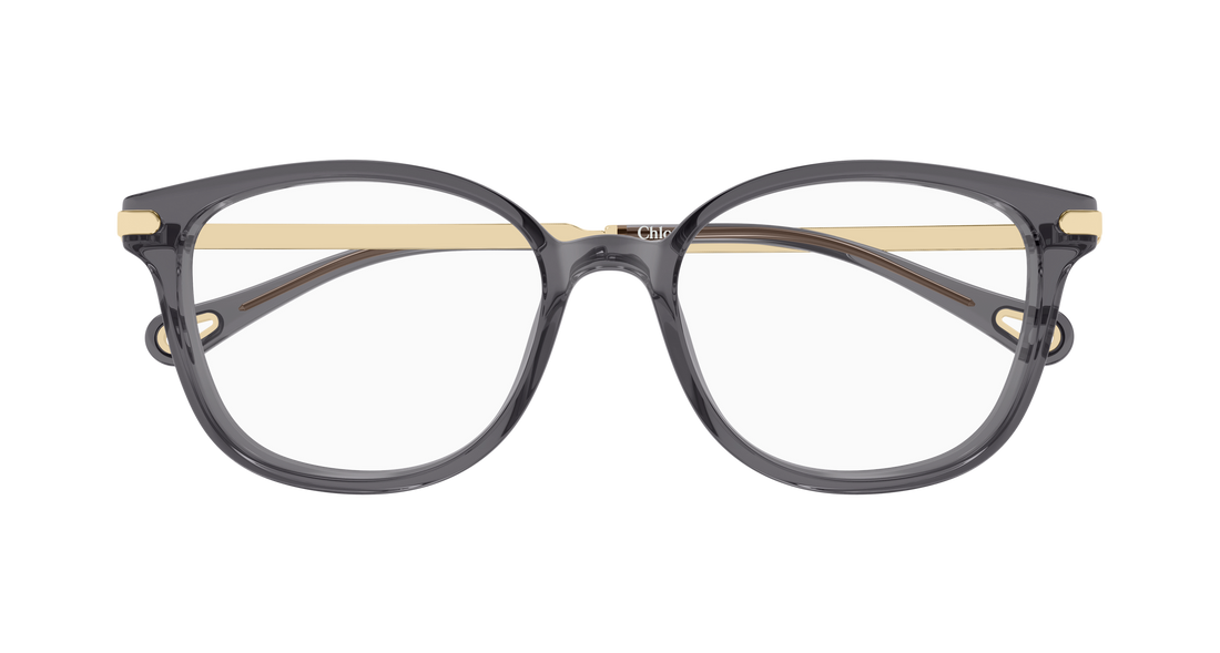 Óculos graduados chloé ch0359o 001 gris rectangular / squared femenino tamanho 53mm - Vista de detalhe