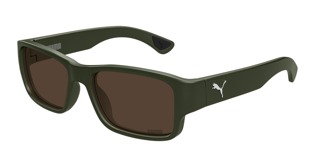 Occhiali da sole puma pu0521s 004 verde rectangular / squared masculino taglia 55mm - Vista principale