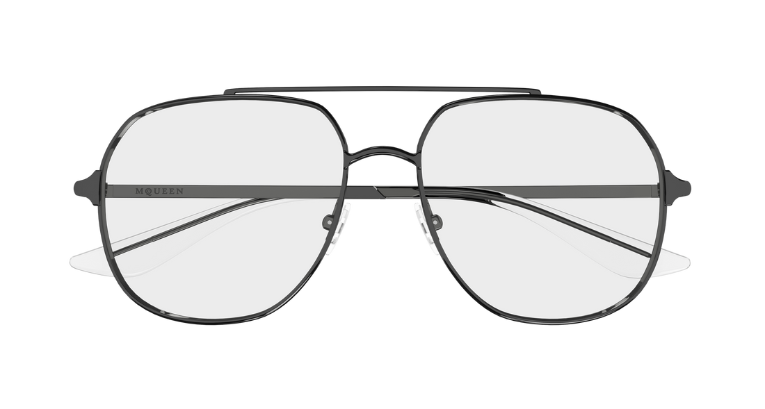 Brillen alexander mcqueen am0591o 003 plateado pilot/navigator unisex größe 55mm - Detailansicht