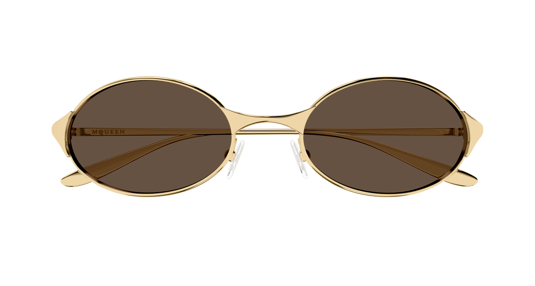 Solbriller alexander mcqueen am0589s 002 dorado round/oval/panthos unisex størrelse 55mm - Detaljeret visning