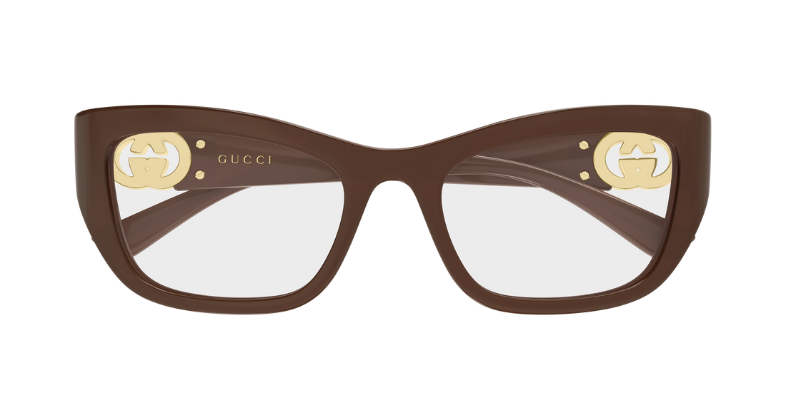 Glasögon gucci gg2125o 004 marron cat eye femenino storlek 52mm - Detaljvy