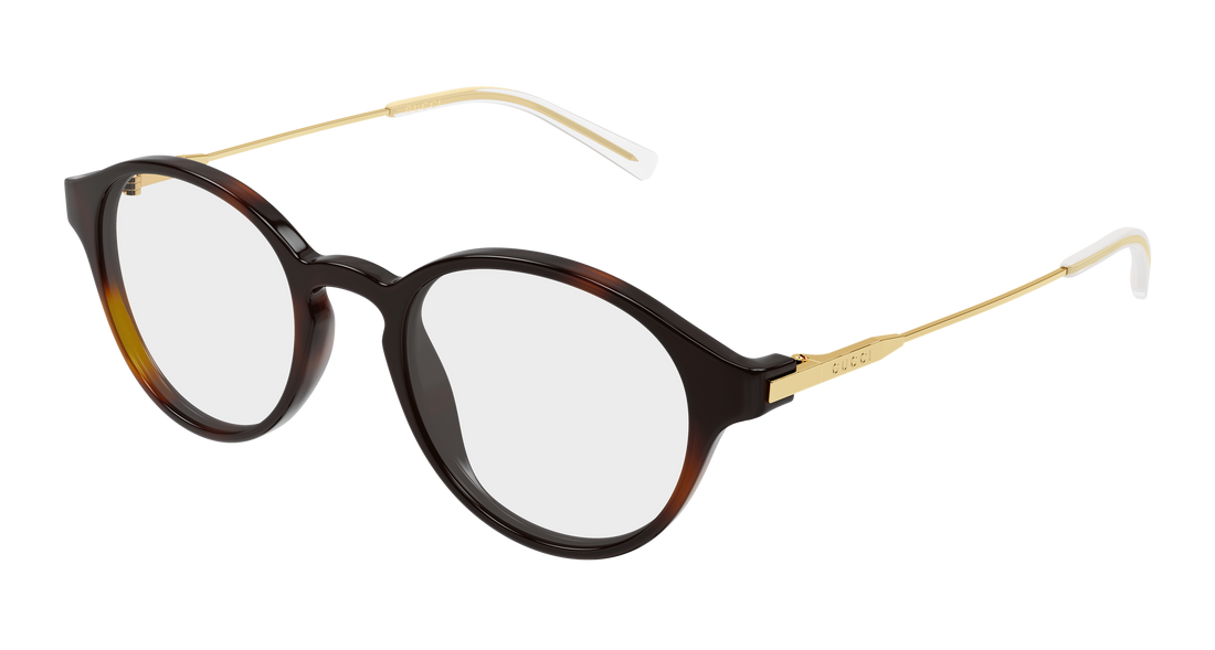 Glasögon gucci gg2253o 002 havana round/oval/panthos masculino storlek 49mm - Huvudvy