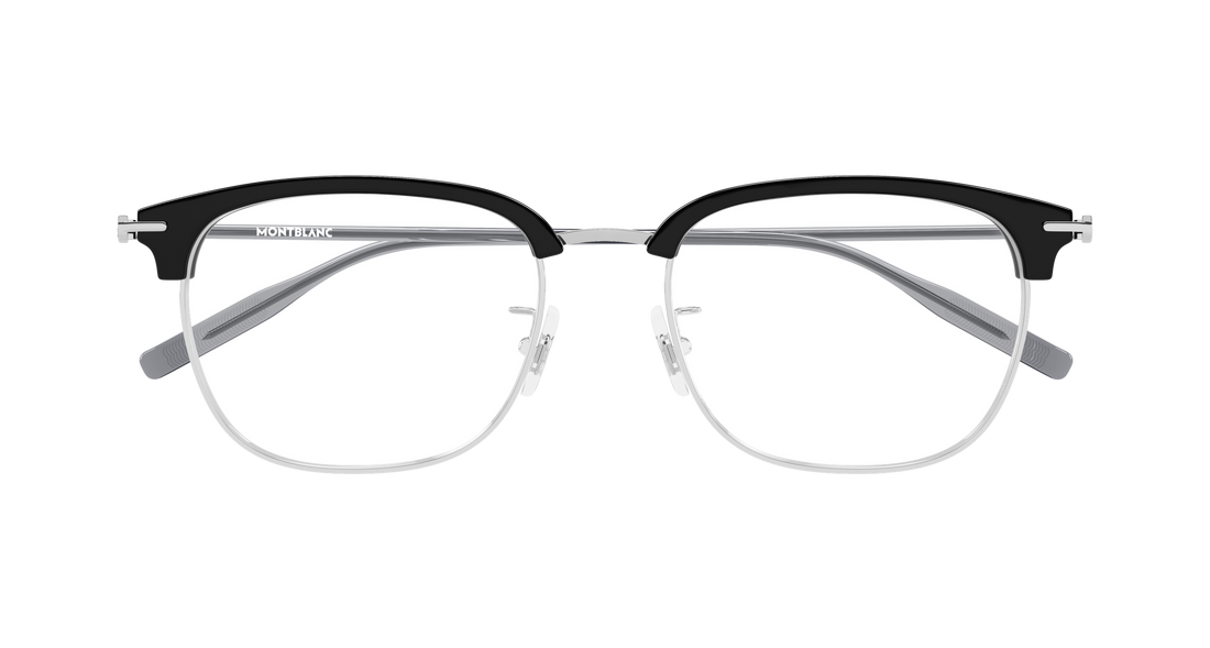 Occhiali da vista montblanc mb0492oa 001 plateado rectangular / squared masculino taglia 55mm - Vista dettagliata