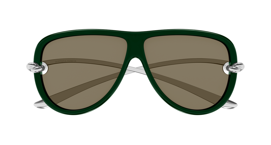Okulary przeciwsłoneczne bottega veneta bv1513s 004 verde pilot/navigator unisex rozmiar 61mm - Widok szczegółowy