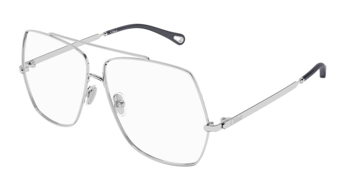 Brillen chloé ch0409o 003 plateado rectangular / squared femenino maat 61mm - Hoofdaanzicht