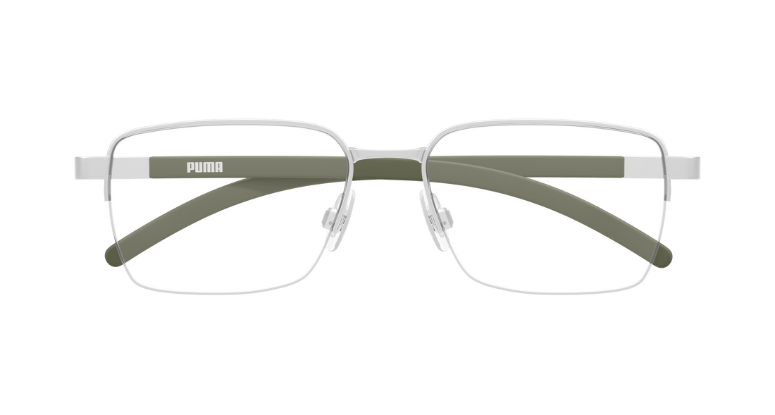 Prescription glasses puma pu0551o 004 plateado rectangular / squared masculino size 55mm - Detailed view