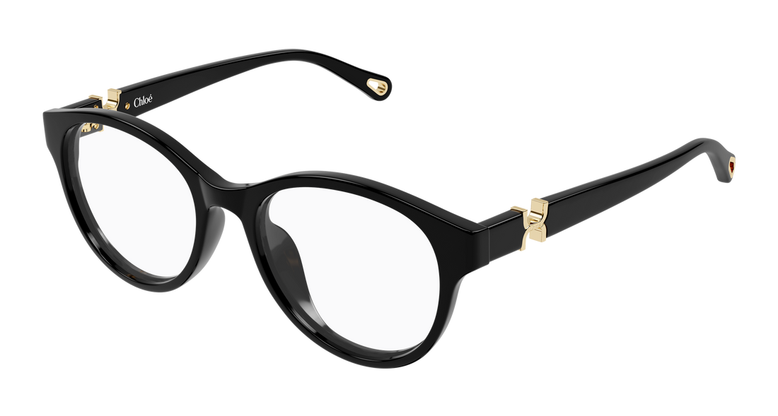 Briller chloé ch0376oa 001 negro round/oval/panthos femenino størrelse 53mm - Hovedvisning