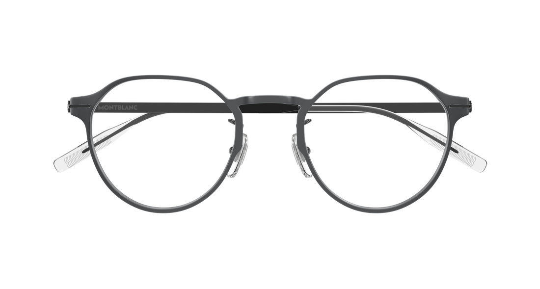 Prescription glasses montblanc mb0469ol 004 gris round/oval/panthos masculino size 50mm - Detailed view