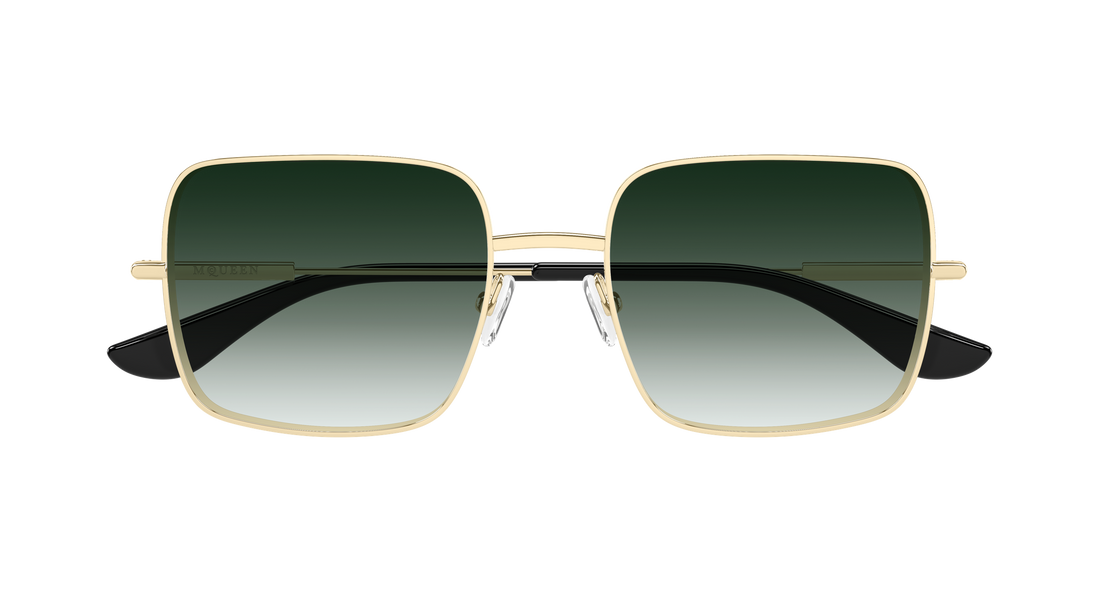 Óculos de sol alexander mcqueen am0564s 003 dorado rectangular / squared femenino tamanho 55mm - Vista de detalhe