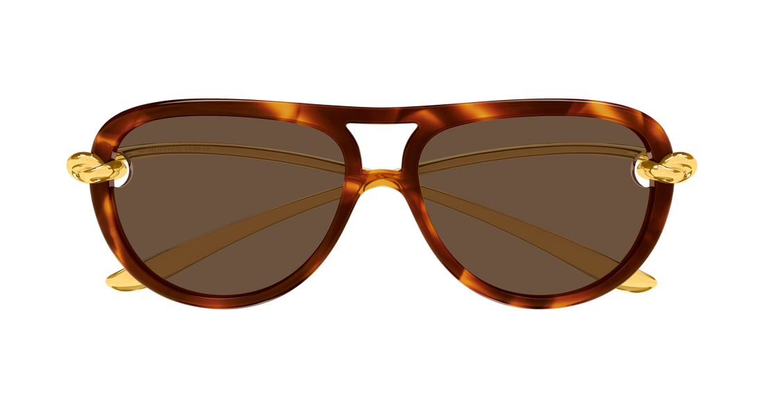 Okulary przeciwsłoneczne bottega veneta bv1418s 007 havana pilot/navigator femenino rozmiar 58mm - Widok szczegółowy
