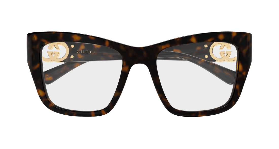 Occhiali da vista gucci gg2124o 002 havana cat eye femenino taglia 52mm - Vista dettagliata