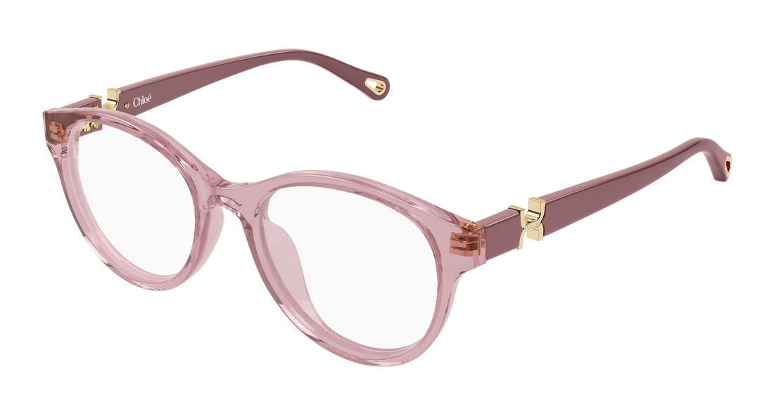 Briller chloé ch0376oa 003 rosa round/oval/panthos femenino størrelse 53mm - Hovedvisning