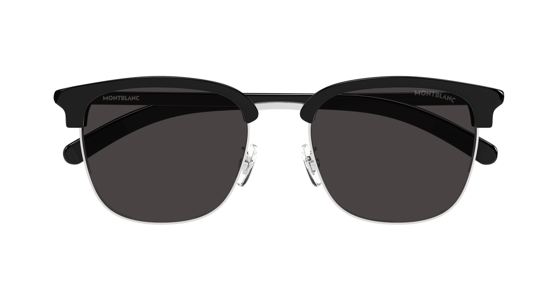 Occhiali da sole montblanc mb0488sa 001 plateado rectangular / squared masculino taglia 55mm - Vista dettagliata