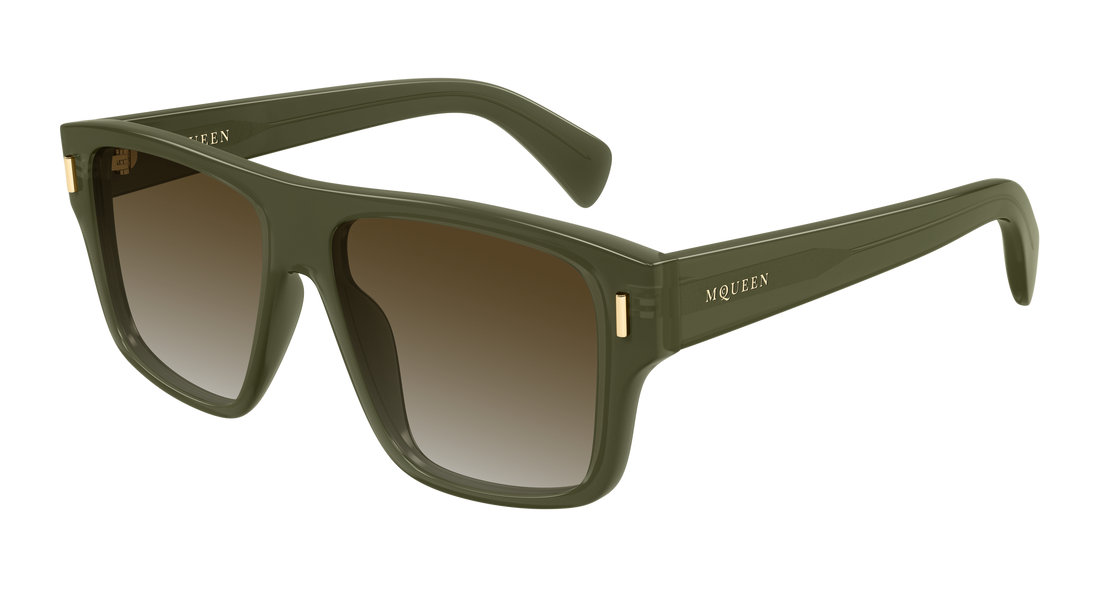 Óculos de sol alexander mcqueen am0550s 003 verde rectangular / squared masculino tamanho 55mm - Vista principal