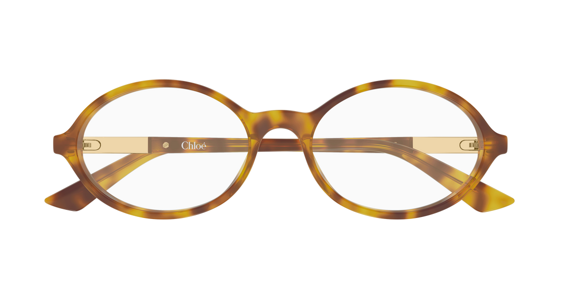 Óculos graduados chloé ch0367o 003 havana round/oval/panthos femenino tamanho 54mm - Vista de detalhe