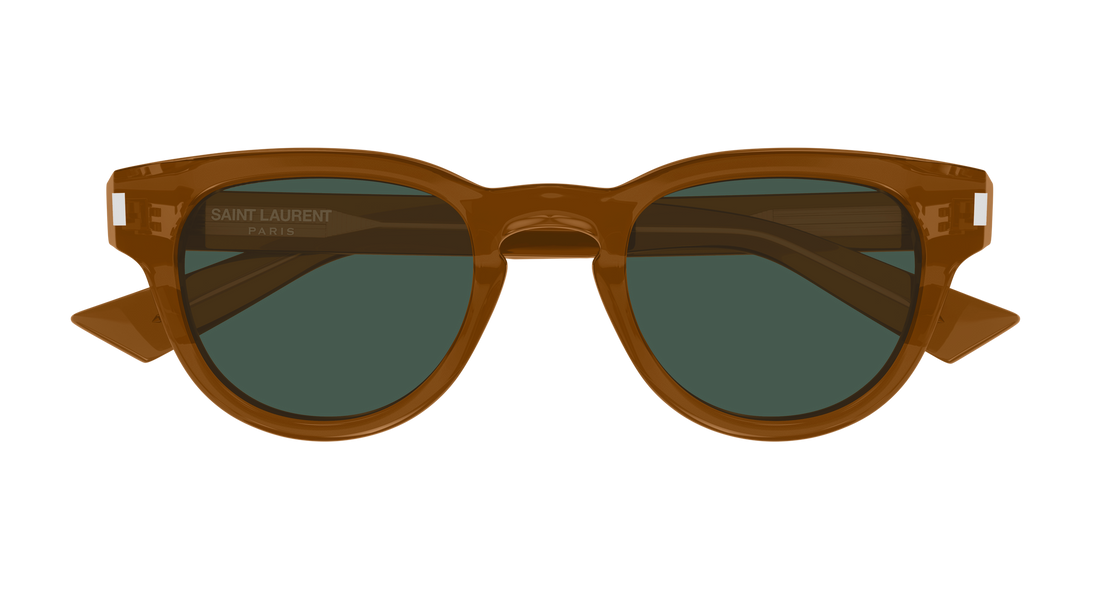 Occhiali da sole saint laurent sl 876 005 marron round/oval/panthos masculino taglia 48mm - Vista dettagliata