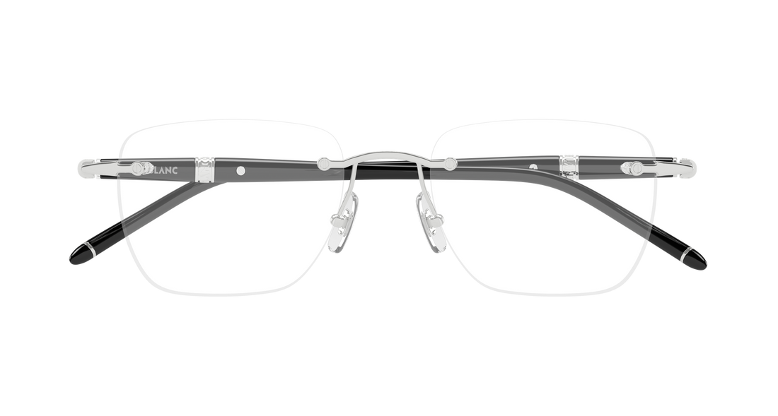 Occhiali da vista montblanc mb0346o 004 plateado rectangular / squared masculino taglia 53mm - Vista dettagliata