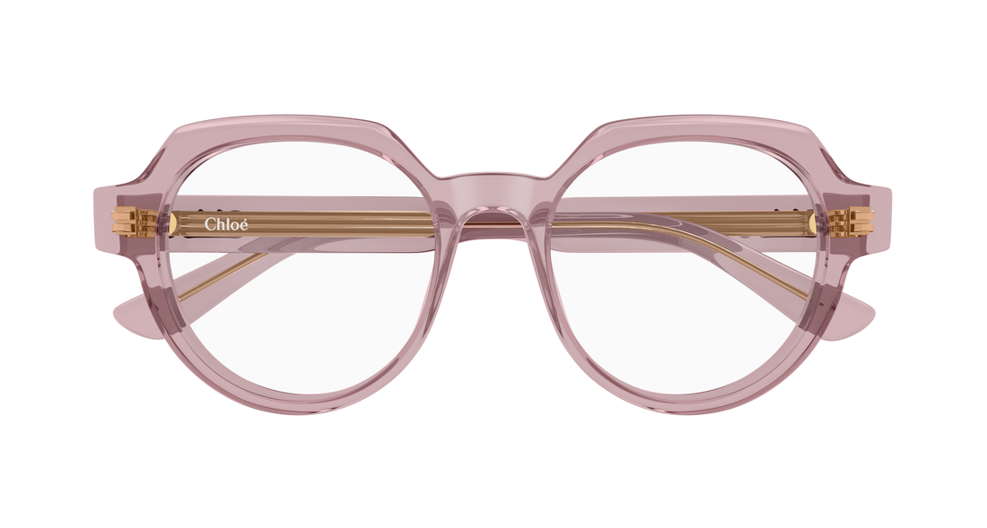Óculos graduados chloé ch0379o 004 rosa geometrical/directional femenino tamanho 51mm - Vista de detalhe