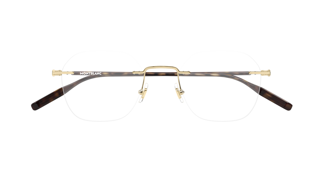 Óculos graduados montblanc mb0471o 003 dorado round/oval/panthos masculino tamanho 50mm - Vista de detalhe