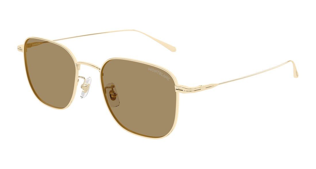 Solbriller montblanc mb0477sa 002 dorado rectangular / squared masculino størrelse 54mm - Hovedvisning