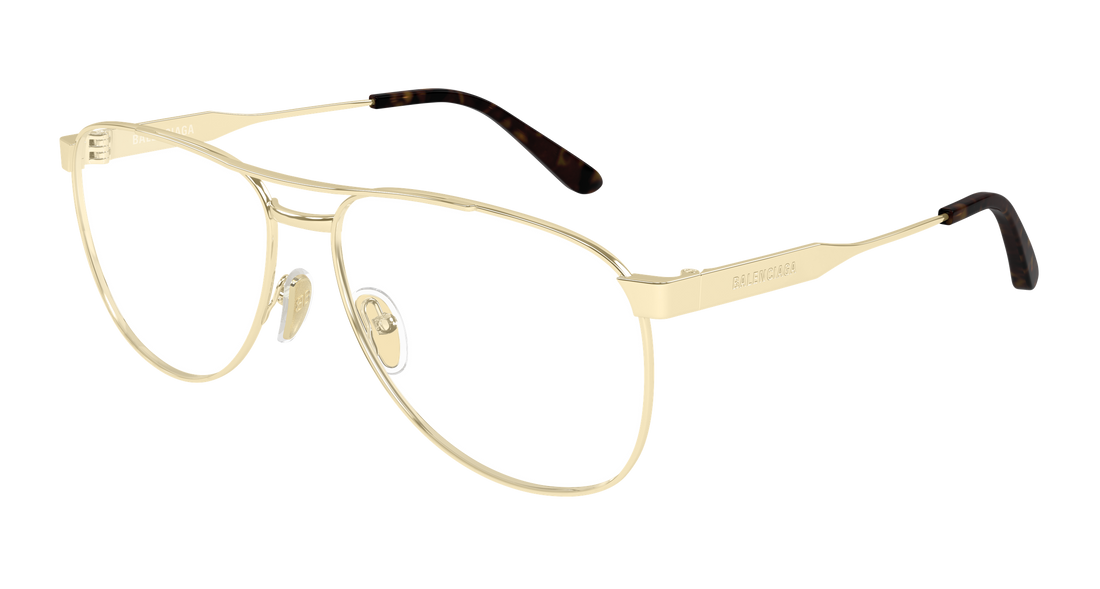 Glasögon balenciaga bb0539o 004 dorado pilot/navigator masculino storlek 61mm - Huvudvy
