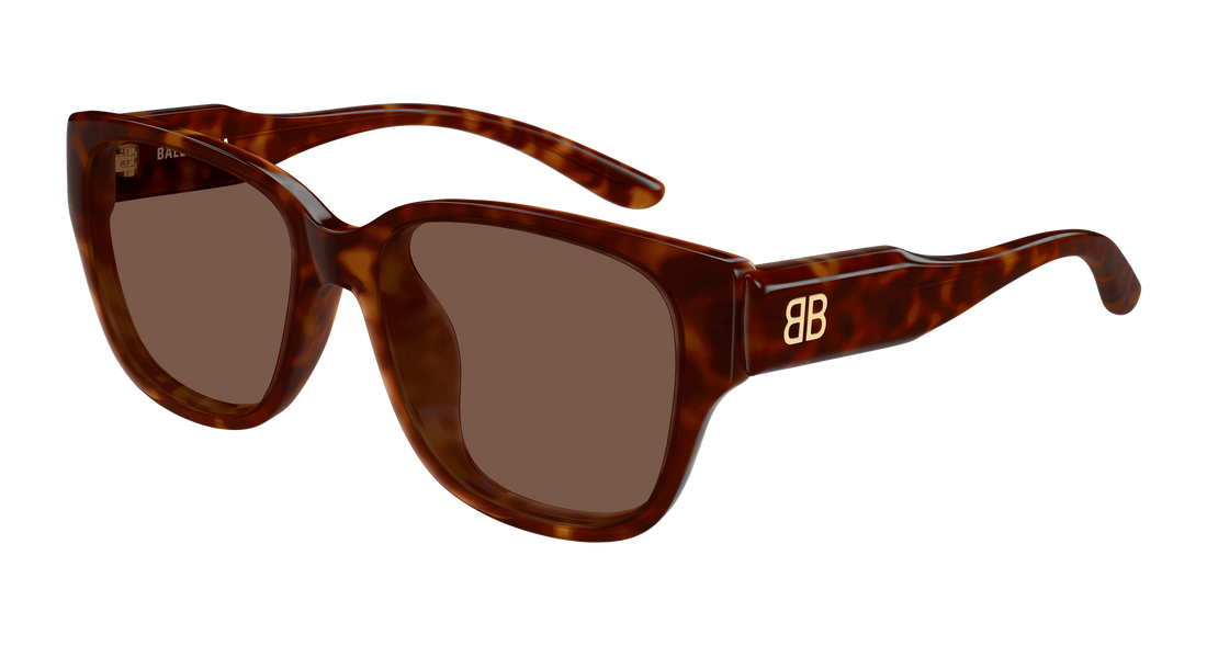 Solbriller balenciaga bb0512sk 002 havana rectangular / squared unisex størrelse 56mm - Hovedvisning