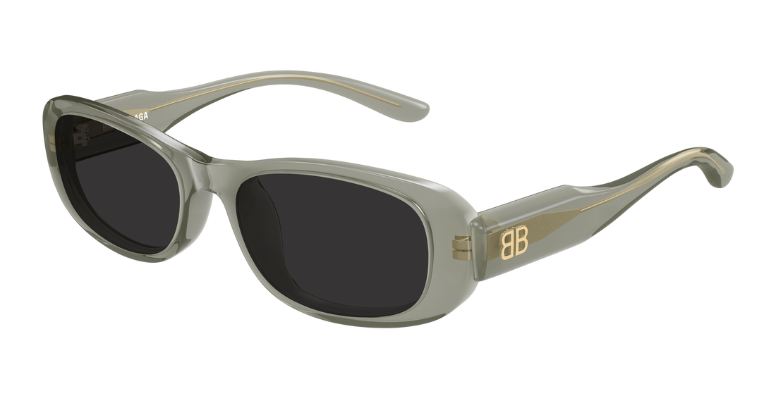 Solbriller balenciaga bb0511sk 003 verde rectangular / squared unisex størrelse 55mm - Hovedvisning