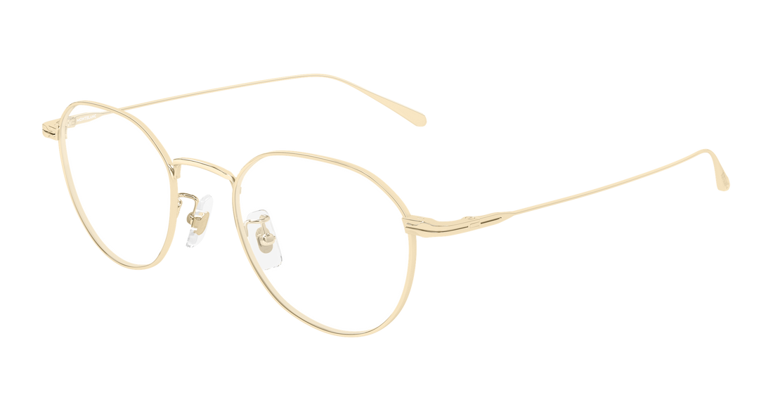 Prescription glasses montblanc mb0476oa 001 dorado geometrical/directional masculino size 49mm - Main view