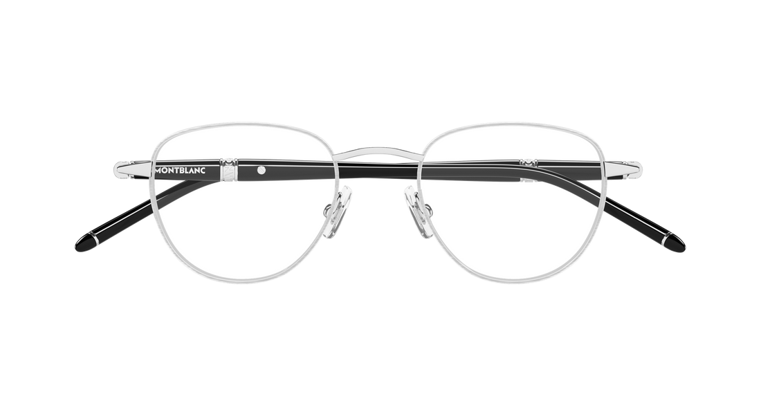 Prescription glasses montblanc mb0486o 004 plateado round/oval/panthos masculino size 48mm - Detailed view