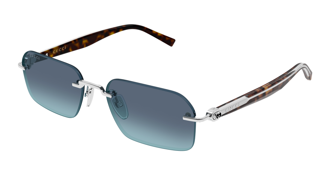 Sunčane naočale gucci gg2259s 004 plateado rectangular / squared masculino veličina 55mm - Glavni prikaz