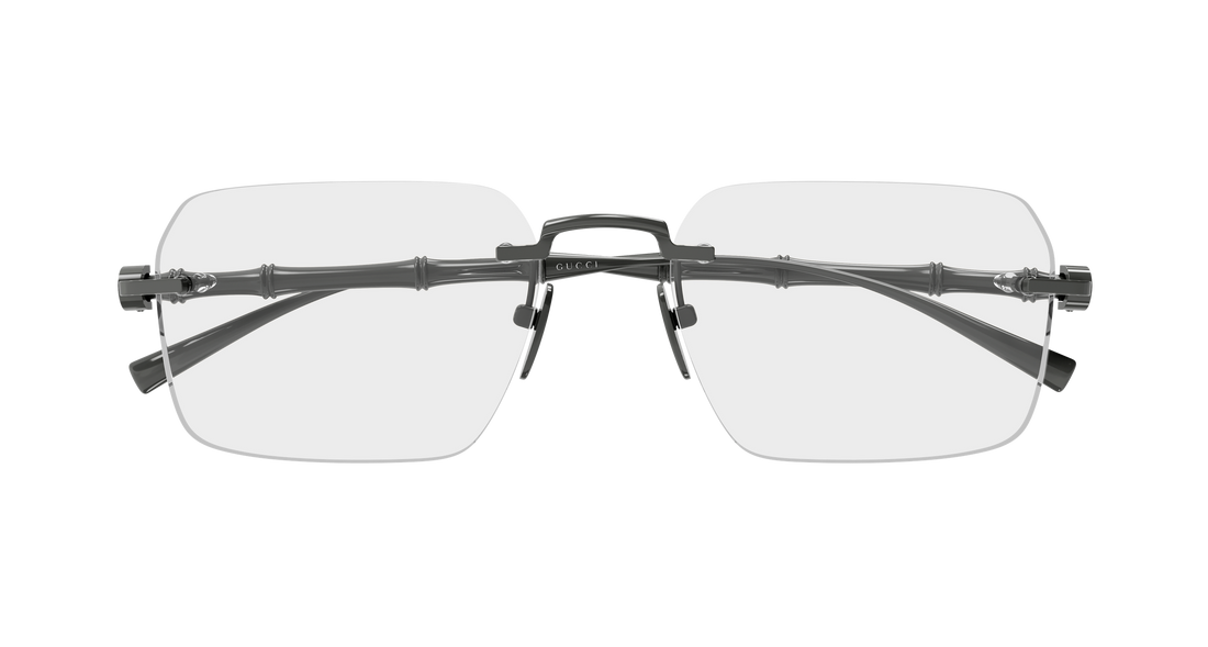 Lunettes de vue gucci gg2154o 003 plateado rectangular / squared masculino taille 56mm - Vue détaillée