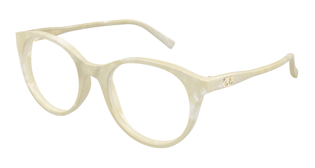 Lunettes de vue valentino vg0020o 004 beige round/oval/panthos femenino taille 52mm - Vue principale