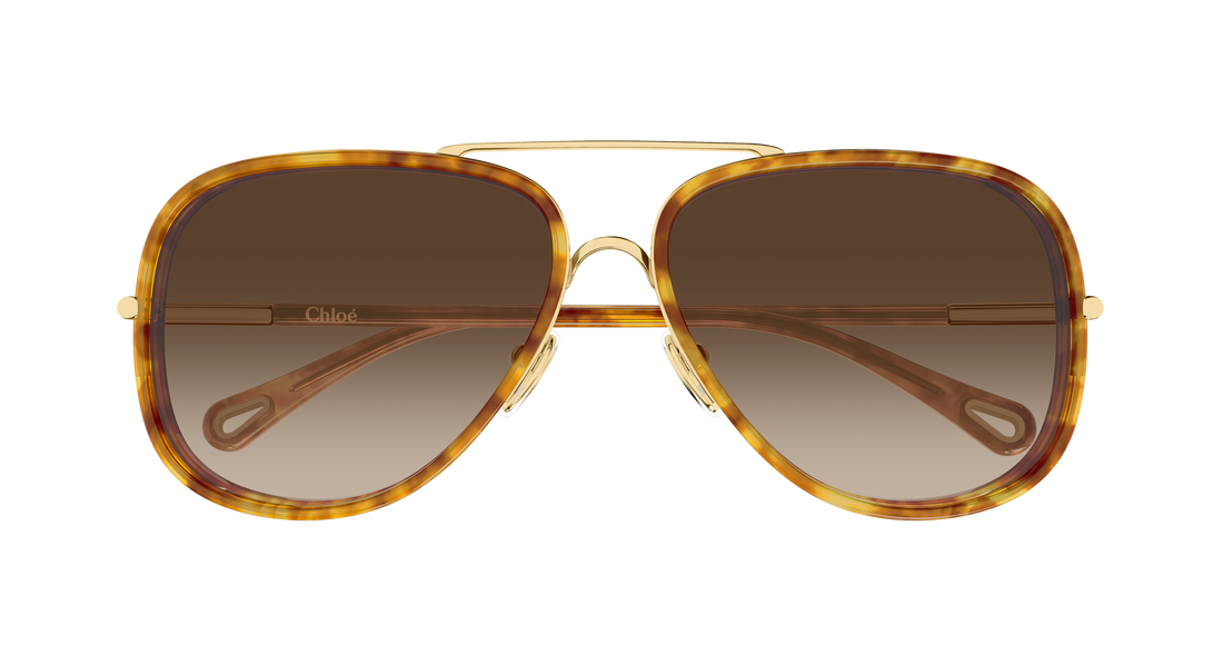Óculos de sol chloé ch0382s 002 dorado pilot/navigator femenino tamanho 60mm - Vista de detalhe