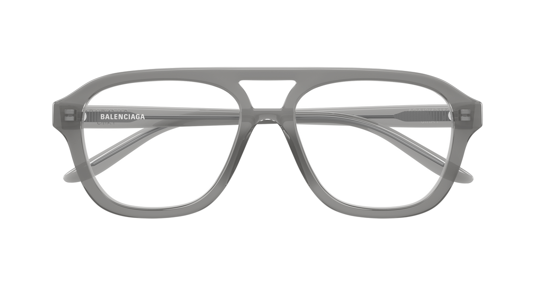 Glasögon balenciaga bb0529o 004 gris pilot/navigator masculino storlek 55mm - Detaljvy