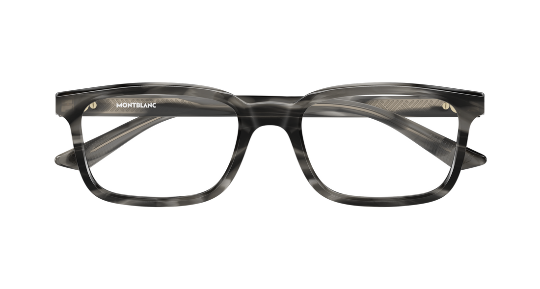 Prescription glasses montblanc mb0458ol 009 gris rectangular / squared masculino size 58mm - Detailed view
