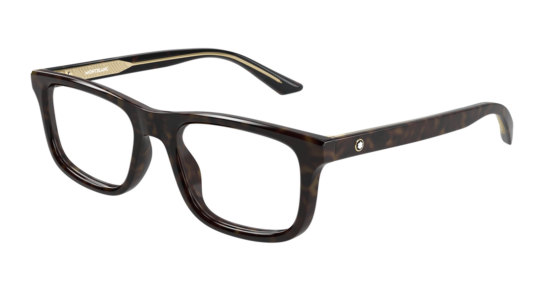 Briller montblanc mb0457o 008 havana rectangular / squared masculino størrelse 57mm - Hovedvisning