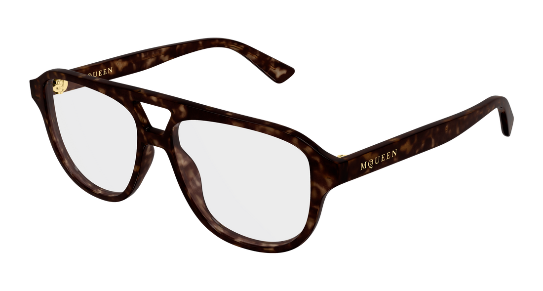 Brillen alexander mcqueen am0574o 002 havana pilot/navigator unisex größe 54mm - Hauptansicht