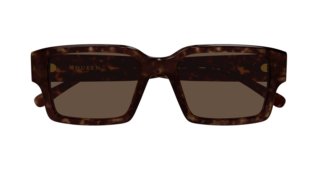 Solbriller alexander mcqueen am0579s 002 havana rectangular / squared masculino størrelse 53mm - Detaljeret visning
