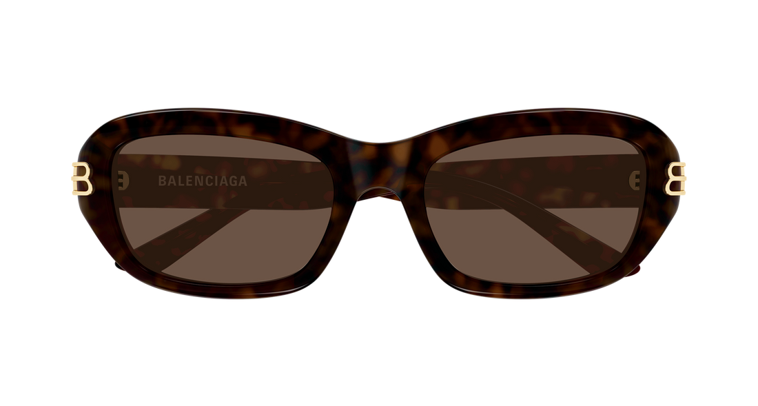 Lunettes de soleil balenciaga bb0471sk 002 havana rectangular / squared femenino taille 55mm - Vue détaillée