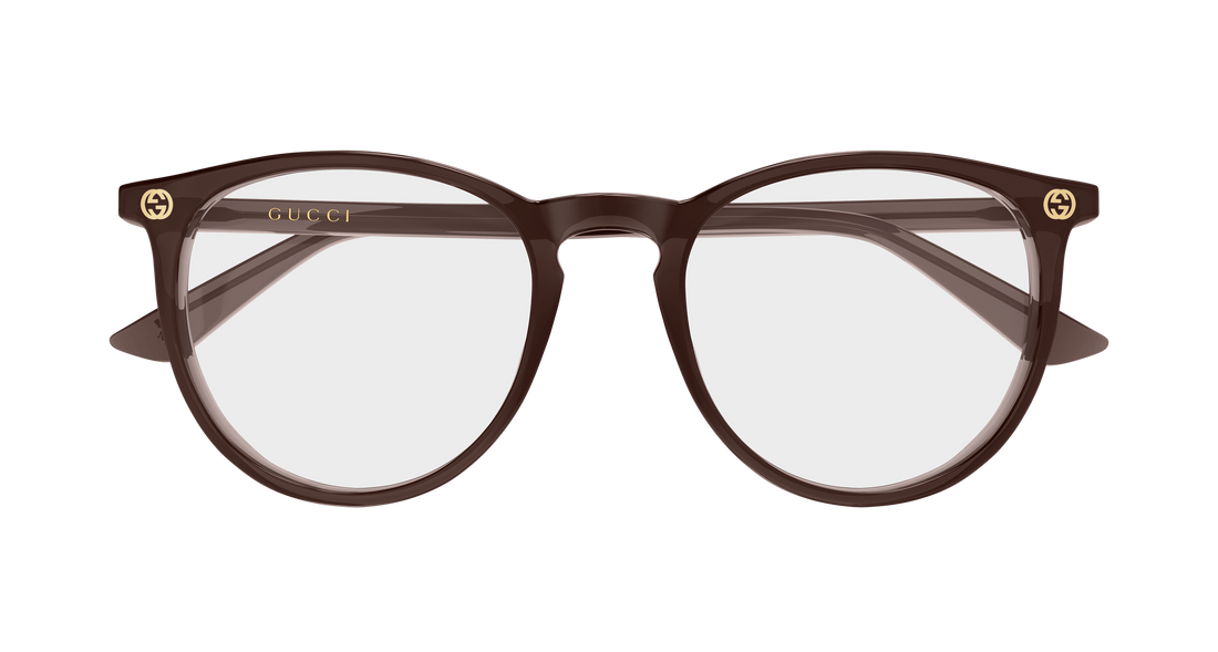 Lunettes de vue gucci gg0027o 017 marron round/oval/panthos femenino taille 52mm - Vue détaillée