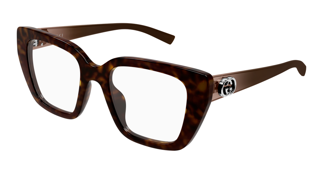 Lunettes de vue gucci gg2028o 002 havana cat eye femenino taille 50mm - Vue principale