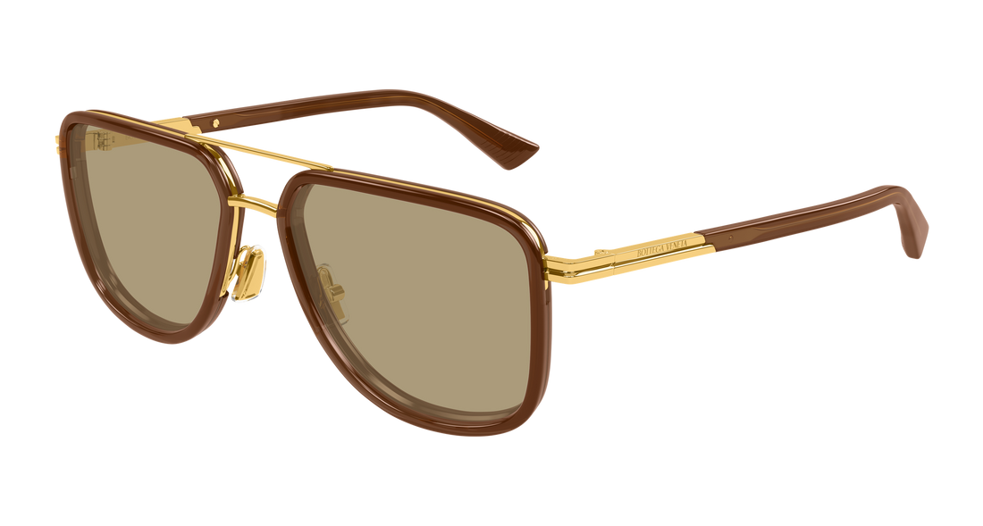 Sunglasses bottega veneta bv1463s 003 dorado pilot/navigator masculino size 56mm - Main view