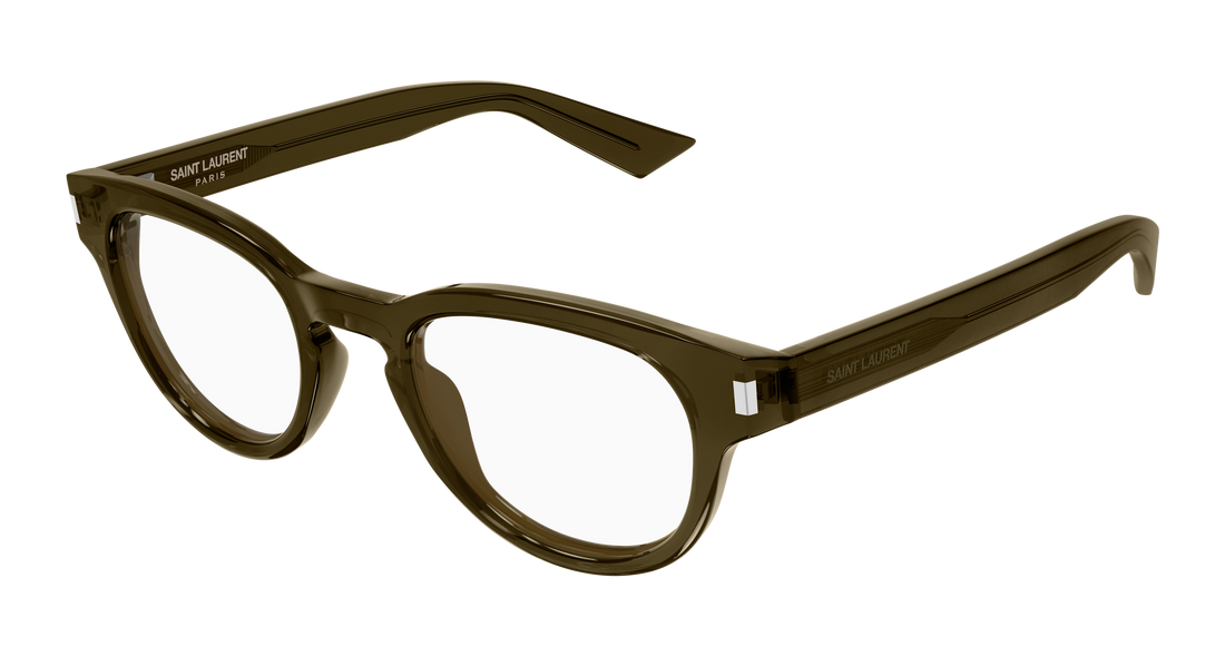 Occhiali da vista saint laurent sl 876 opt 005 marron round/oval/panthos masculino taglia 48mm - Vista principale