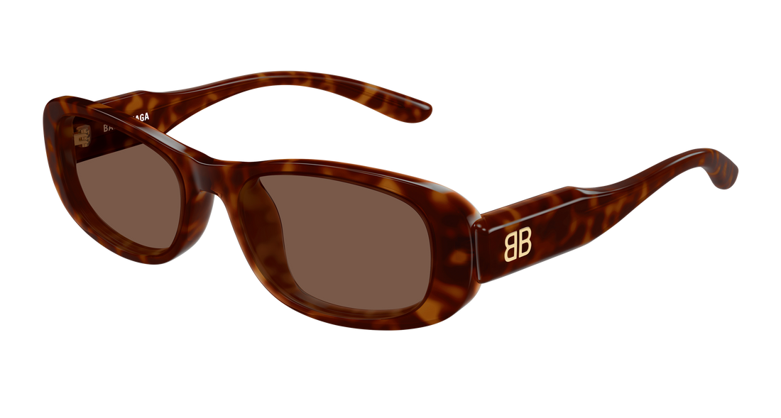 Solbriller balenciaga bb0511sk 002 havana rectangular / squared unisex størrelse 55mm - Hovedvisning