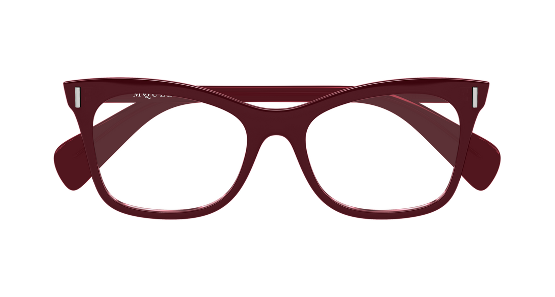 Gafas graduadas alexander mcqueen am0552o 003 burdeos cat eye femenino talla 53mm - Vista de detalle